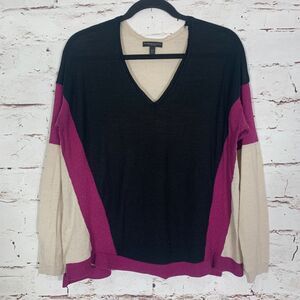 Lane Bryant Fine Merino Blend Colorblock V-Neck Sweater Women’s 18/20 Plus Size